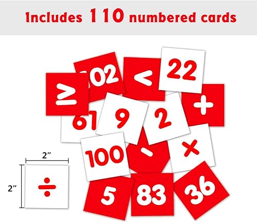 Miniatura 8 de Hundreds - Tabla de bolsillo para niños, tabla de aprendizaje de números para aula y hogar, 0-120 tarjetas de números de doble cara y 9 tarjetas de
