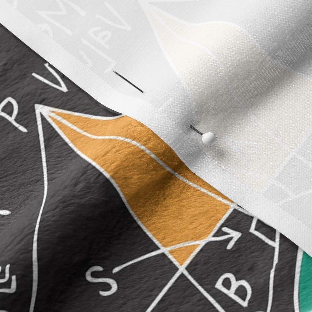 Spoonflower Fabric - Count Math Mathematics Numbers Science Black Geometry Printed on Minky Fabric by The Yard - Sewing Baby Blankets Quilt Backing Plush