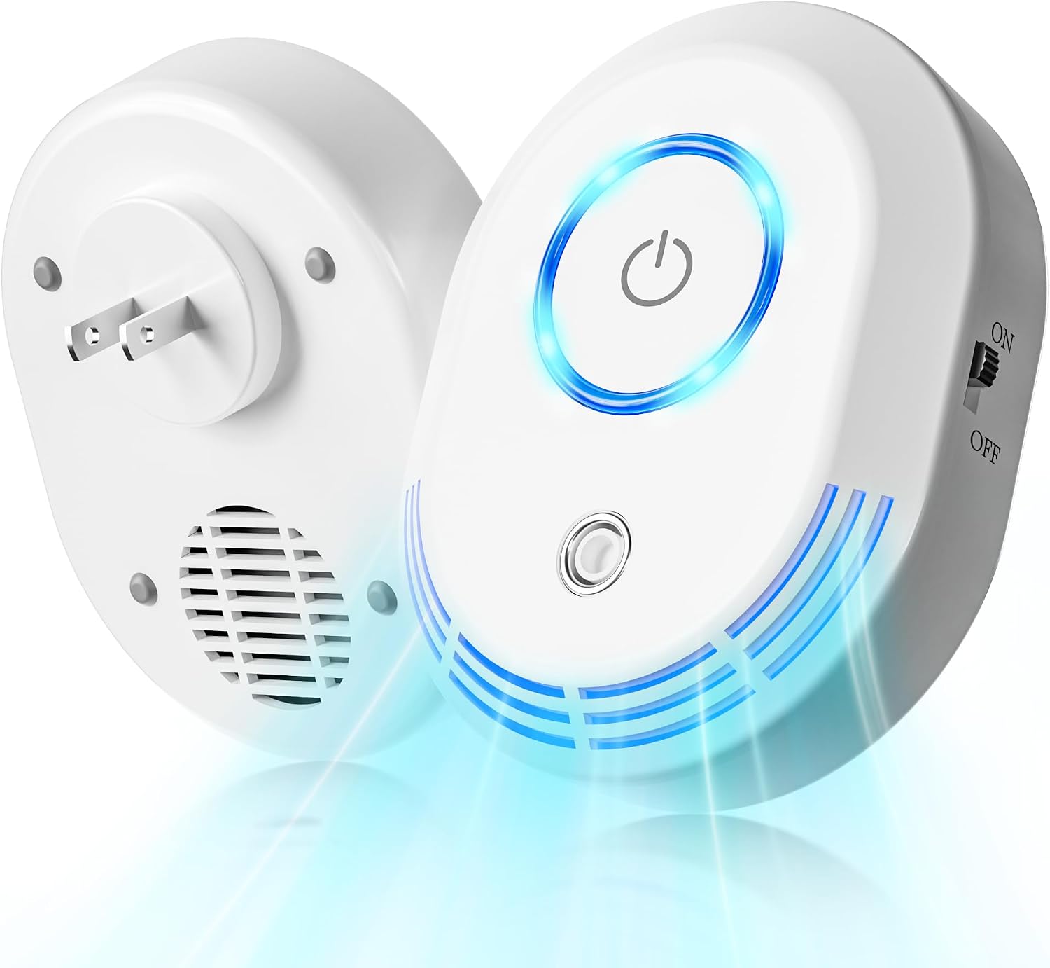 Plug In Air Ionizers For Home(2 Pack), 2 In 1 Ozone Odor Eliminator And Air Ionizers For Dust Mites,60 Million Negative Ions Out Put,Mini Air Cleaner for Dust, Smoke, Pets