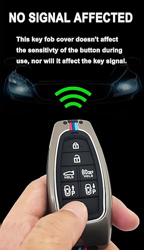 Miniatura 5 de Funda para llavero compatible con Hyundai Sonata 2020 sin llave, soporte remoto de entrada sin llave, protector de llave de aleación de zinc con