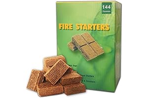 Fire Starter Pack of 144 Natural Fire Starters Cubes for Big Green Eggs