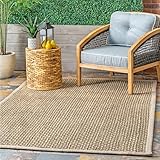 nuLOOM Spero Seagrass Basketweave Bordered Area Rug, 2' x 3', Natural
