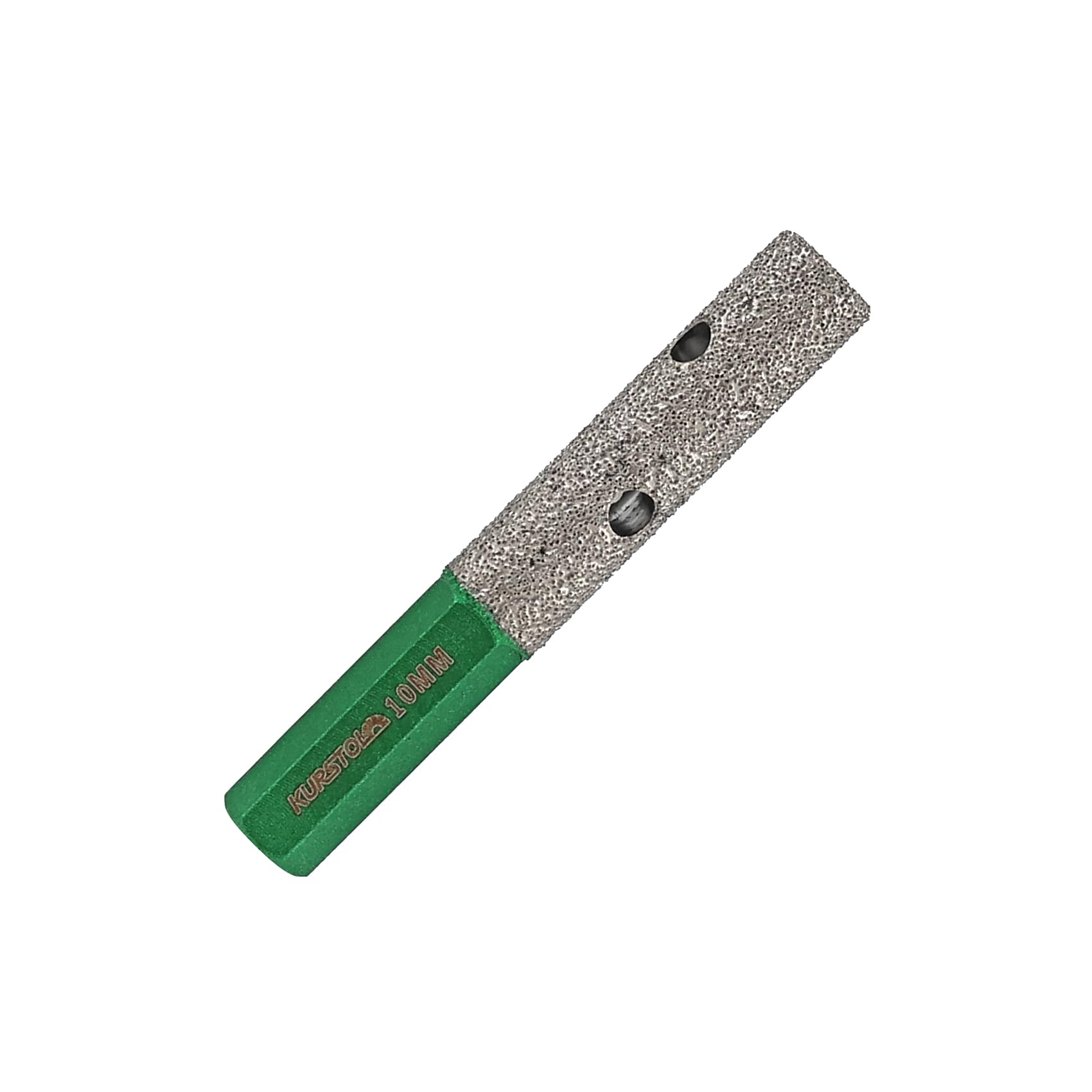 KURSTOL Diamond Coated Milling Bit - Diamond Finger Bit for Enlarging Shaping Holes,Dia 3/8"(10mm) Hex Shank Tile Hole Grinder Round Bevel Existing Holes in Porcelain,Hard Ceramic,Granite,Marble — image 1