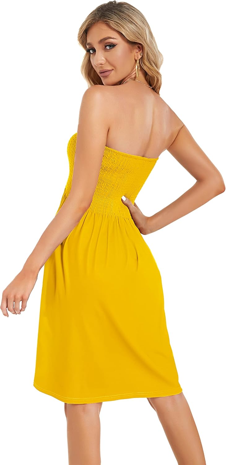 Vestidos de verano CHICGAL para mujer, ropa de playa, sin tirantes