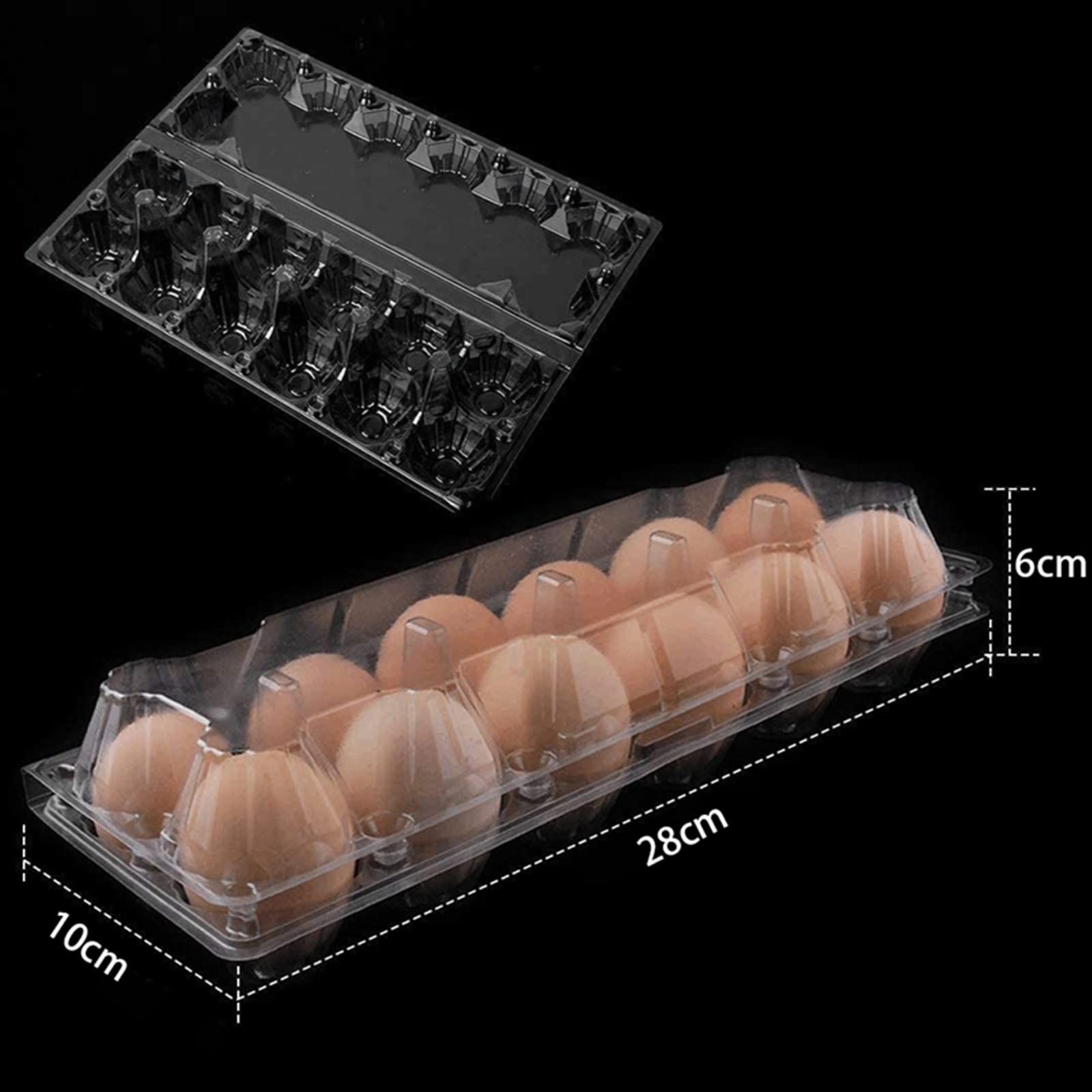 Compartimiento de Huevos para refrigerador Cartones de Huevos de plástico Soporte de Bandeja de Huevos de Pollo Transparente a Granel para pastos Familiares