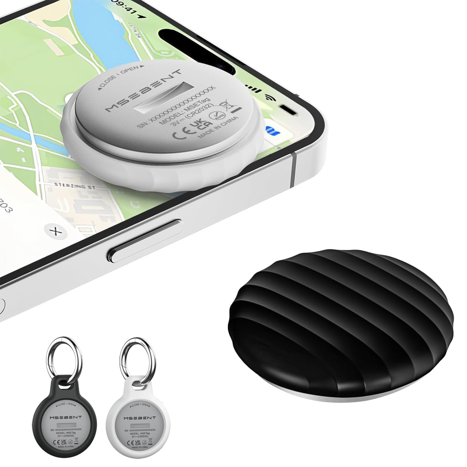 MSEBENT Tracker Tag - 2 Pack [Apple MFi Certified] Bluetooth Trackers Works with Apple Find My (iOS Only) - IP67 Waterproof Item Finders | Track Keys,