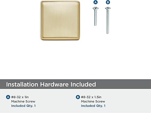 Miniatura 5 de Amerock Pomo de gabinete | Bronce champán | Longitud de 1-1/2 pulgadas (1.496 in) | Roca negra | Paquete de 2 | Perilla de cajón | Herrajes para