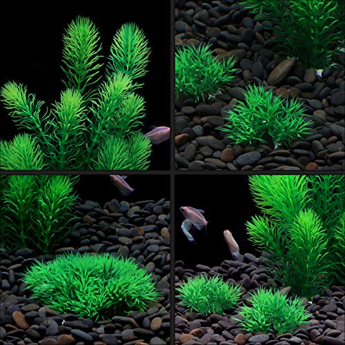 Mylifeunit Aquarium Plants, Artificial Aquarium Decorations For Fish Tank Decor, Pack Of 4 #TOP5