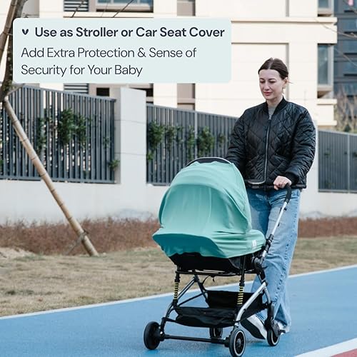 Miniatura 5 de BabbleRoo Funda de lactancia para lactancia materna 95% muselina viscosa, 5% elastano, esenciales para bebés suaves y transpirables Fundas