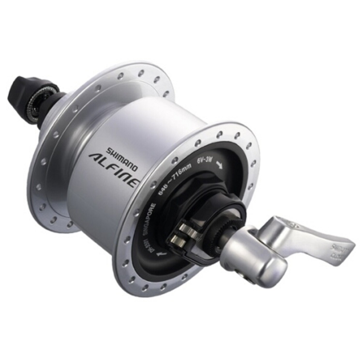 SHIMANO Alfine Dinamo a mozzo, Argento, 10 x 6 x 4 cm