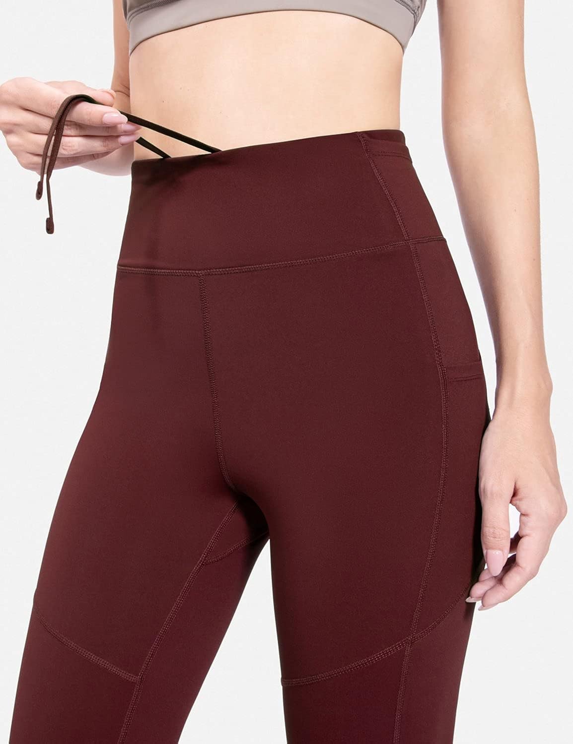 drawstring running tights