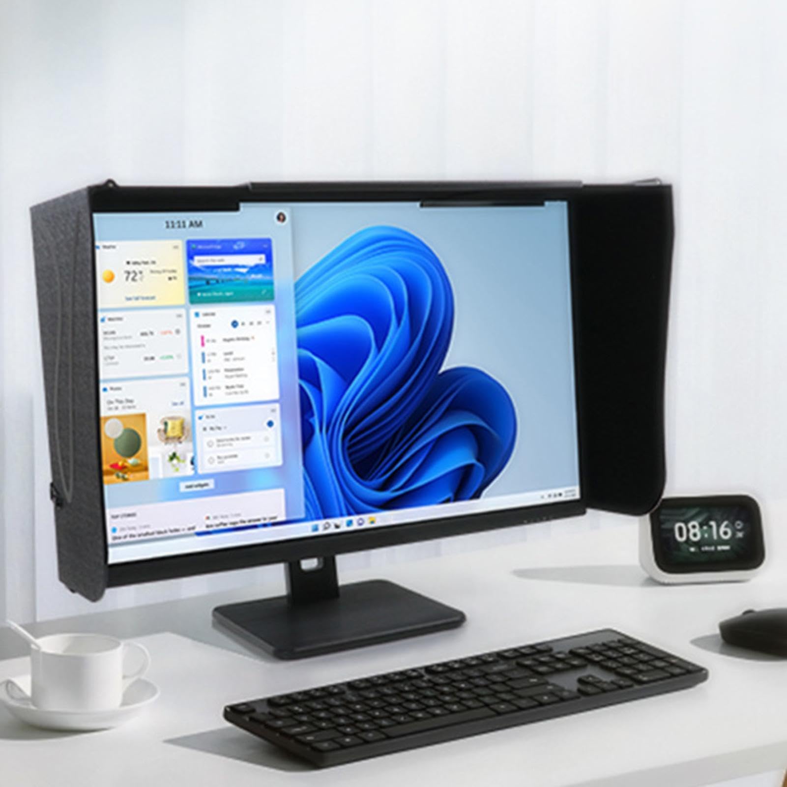 Generico Monitor Hood Schermo Antiriflesso Espandibile per Privacy | Paraluce per Schermo PC Desktop per Uso Domestico Ufficio Streaming