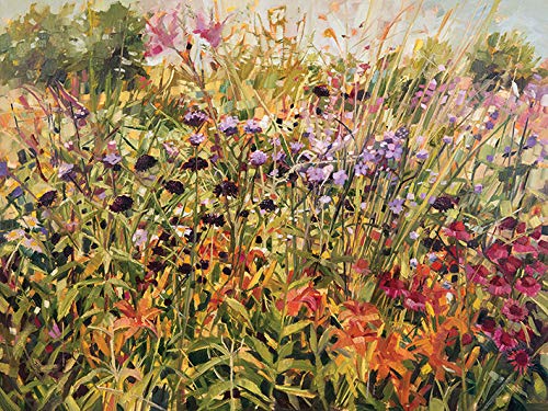 Toile imprimée 60 x 80cm Champs de Lys tableau mural moderne