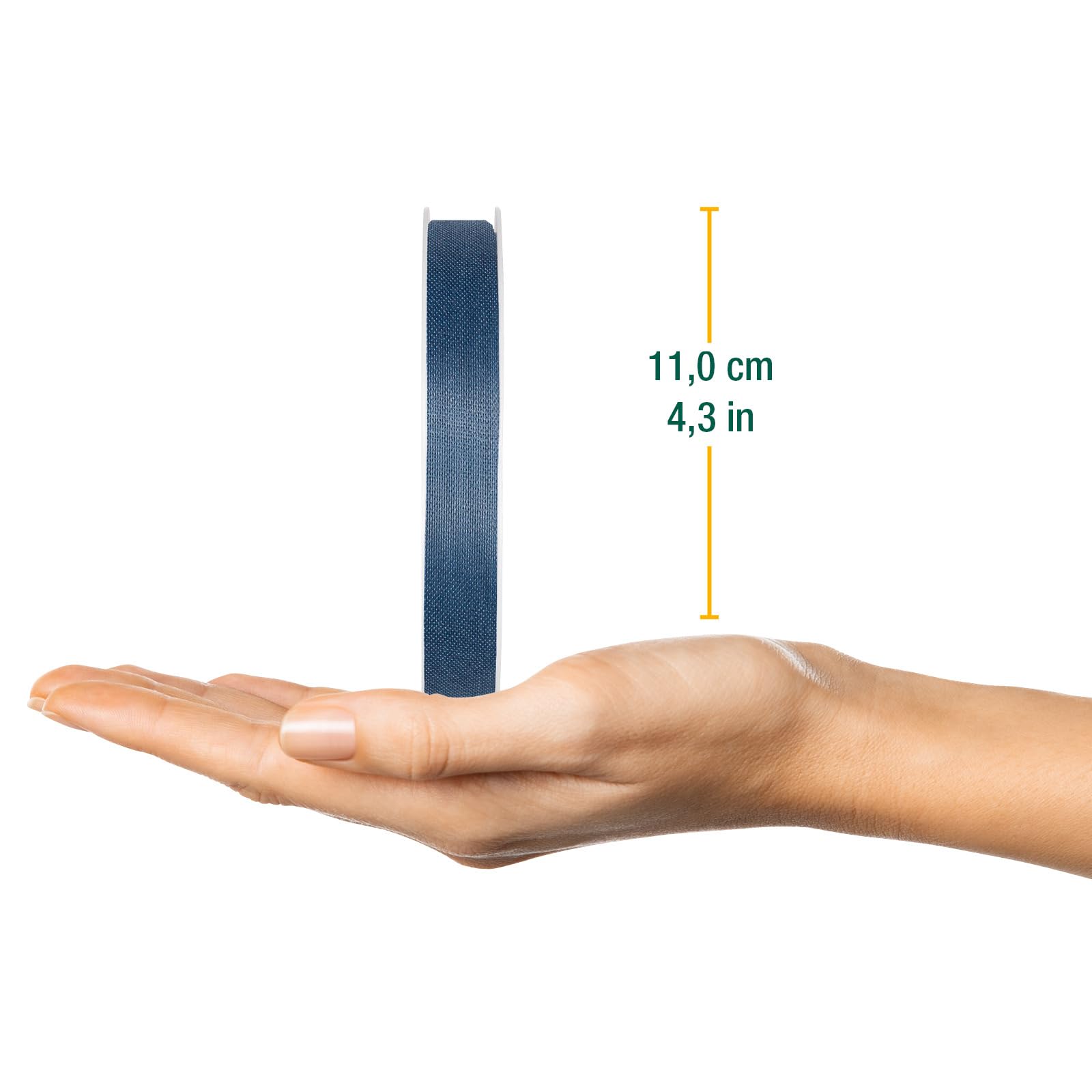 Halbach Seidenbänder Gift Ribbon Width 10 mm Length 25 m Ribbon Made in Germany Gift Ribbons in a Variety of Colours and Widths Perfect for Packaging and Decorating Colour: Denim Blue - Image 2