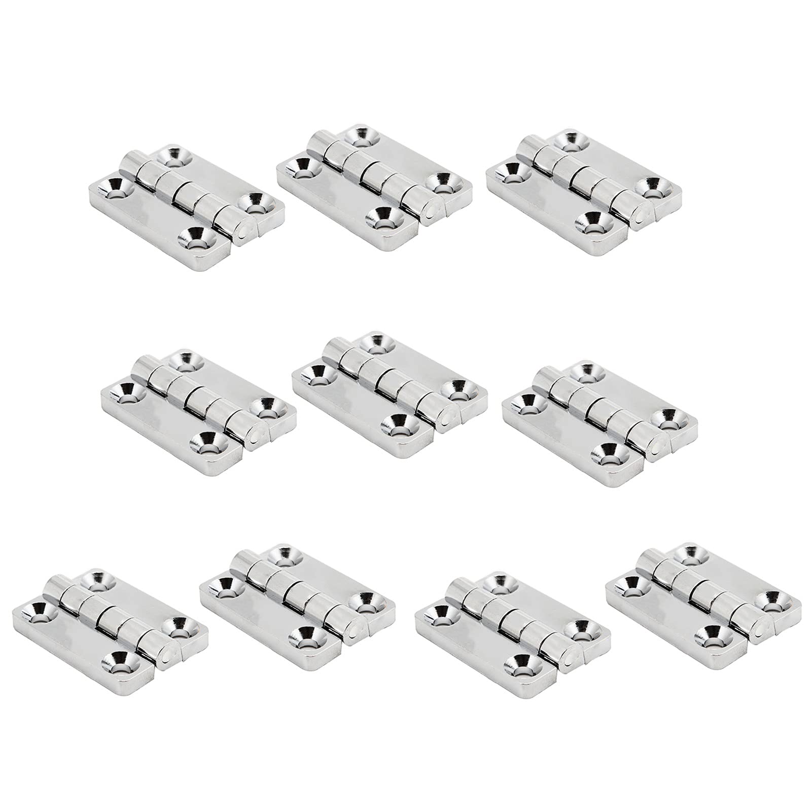 10PCS Butt Hinge,Drawer Jewellery Case Hinges for Wooden Box Cabinet Furniture Hardware Industrial Cabinet Hinge Switch Cabinet Hinge Mechanical Hinge(Silver)
