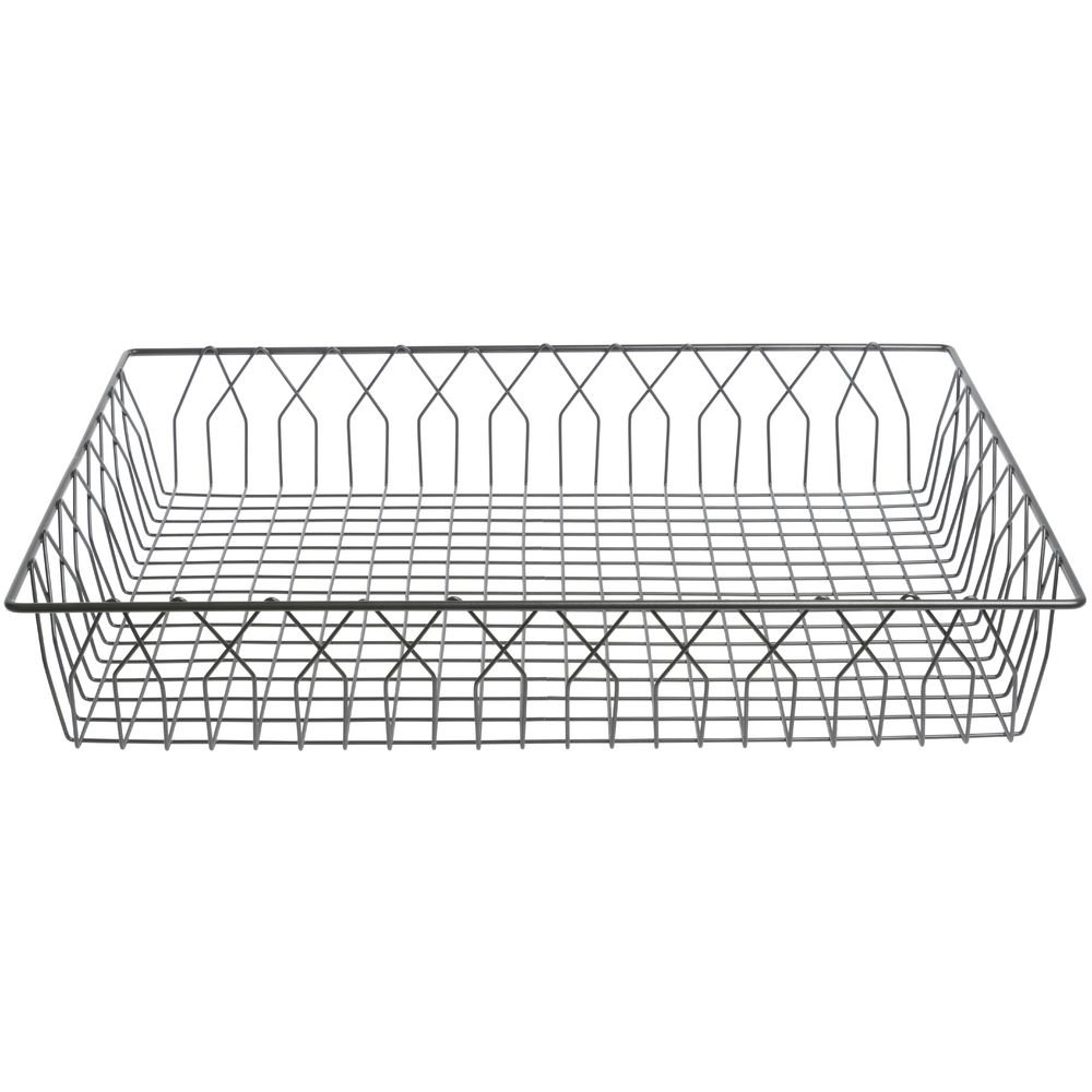 Wire Display Basket Pastry Tray Bakery Basket Rectangular Nickel Powder-Coated Steel - 24"L x 18"W x 4"H by HUBERT – Wire, Nickel