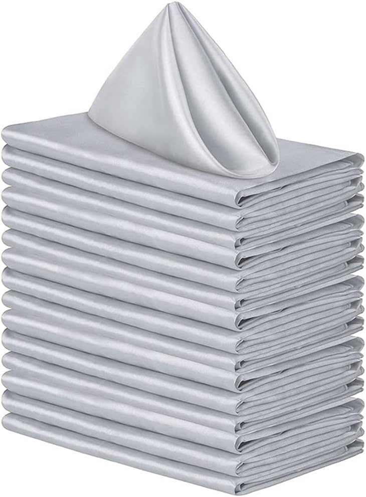 Square Satin Table Soft Handkerchief Romantic Wedding Banquet Cloth Dinner Decoration Custom Napkins(OneColor)