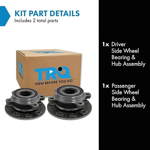 Miniatura 51 de TRQ Juego de 2 rodamientos de rueda delantera y conjunto de cubo compatible con Ford Mustang 2005-2007 2005-2014