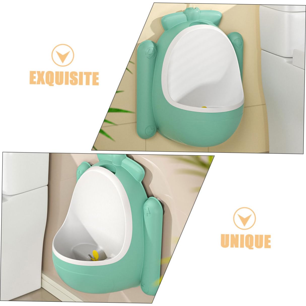 Boy Training Urinal Potty Toilet for Boys Wall-Mounted Cartoon Plane Theme Green - Free Potty Training Toilet Bathroom Use
