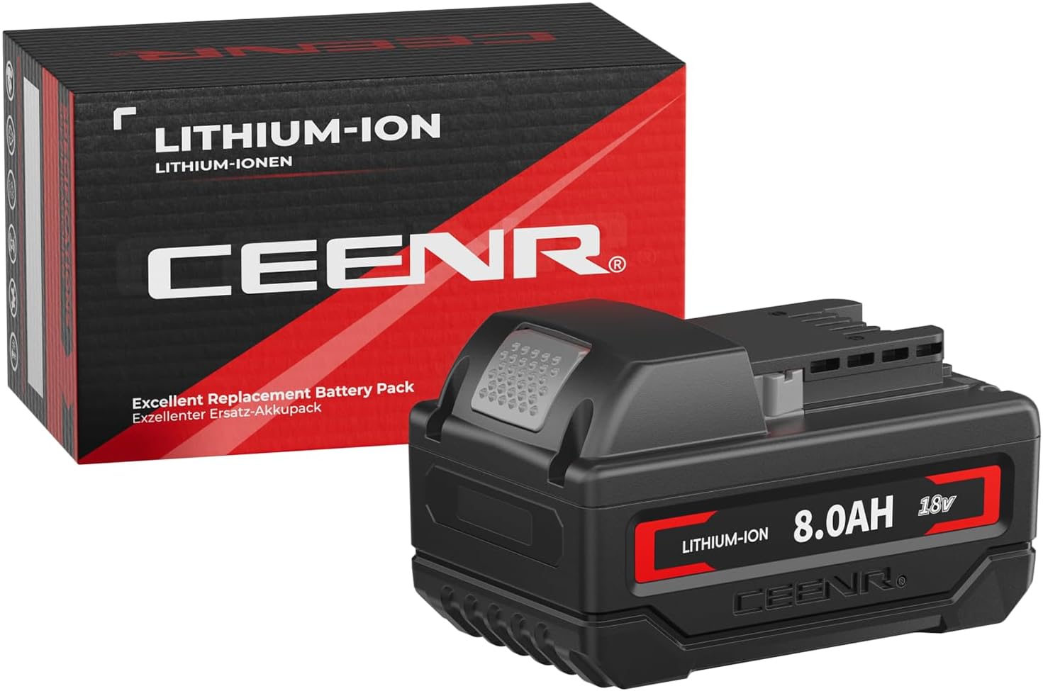 CEENR 8.0Ah Lithium Battery Replacement for Milwaukee 48-11-1850 Battery Compatible with Milwaukee Cordless Power Tools