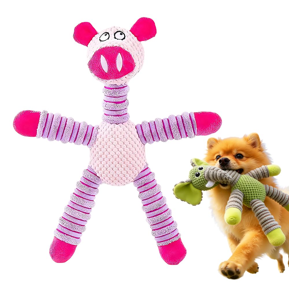 2026 New Dog Toys, Indestructible Plush Dog Toy for Aggressive Chewers, Interactive Squeaky Soft Puppy Chew Toy, Durable Teething Toys for Small Medium Large Dogs