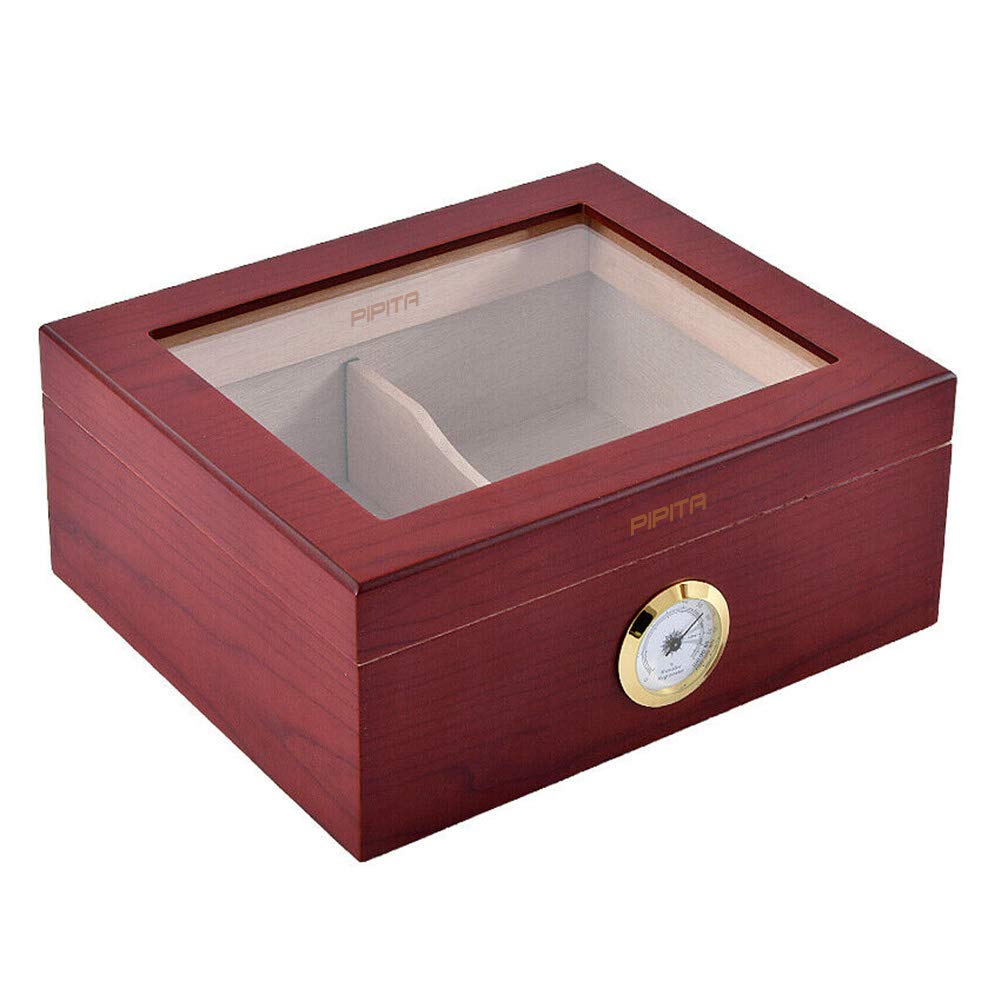 PIPITA Luxury Cigar Humidor, Handmade Cigar Humidor Box with Hygrometer