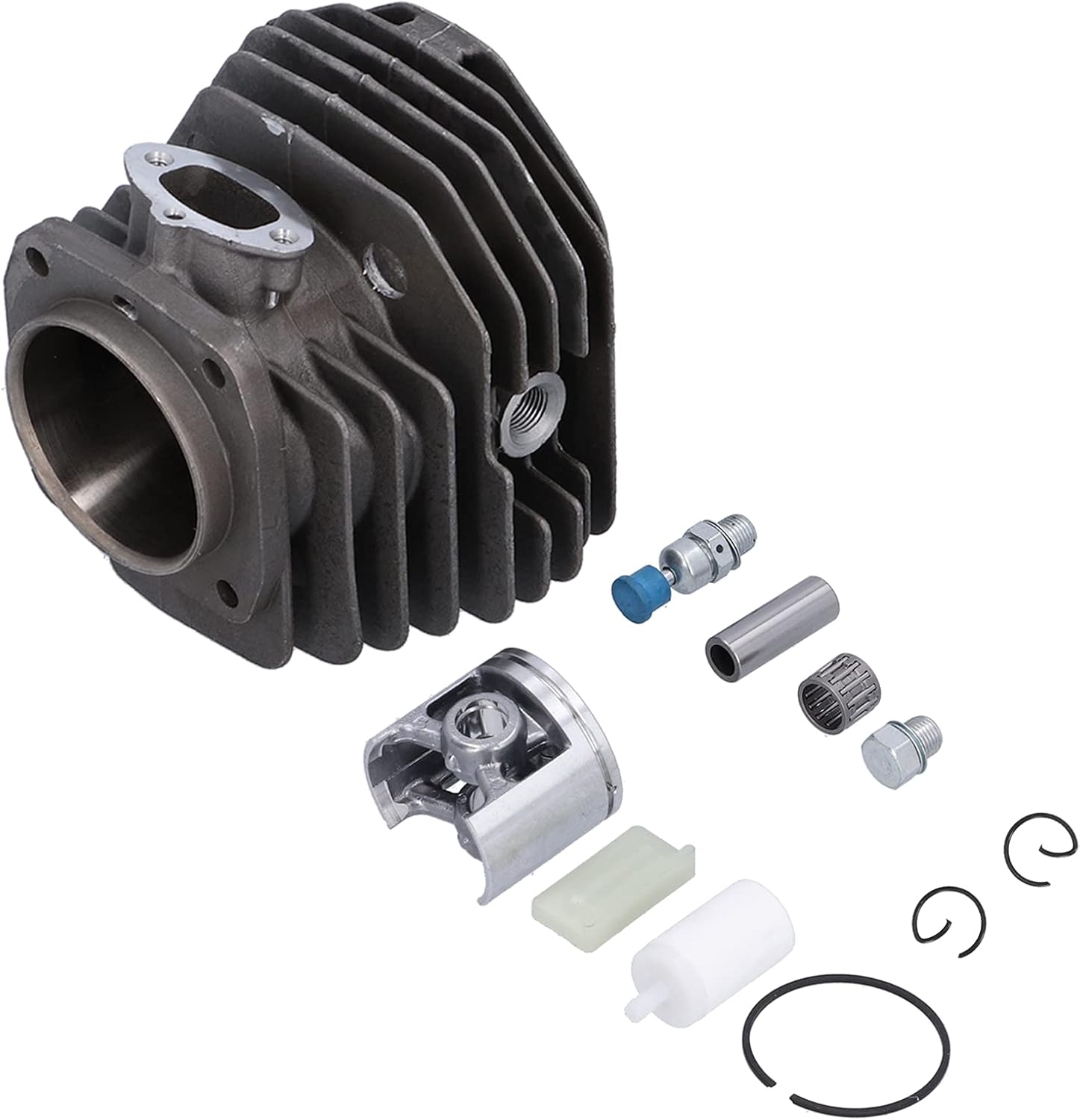 Chainsaw Cylinder Piston Repair Kit 45mm High-Silicon Aluminum Alloy Includes Piston Ring Pin Fastener
