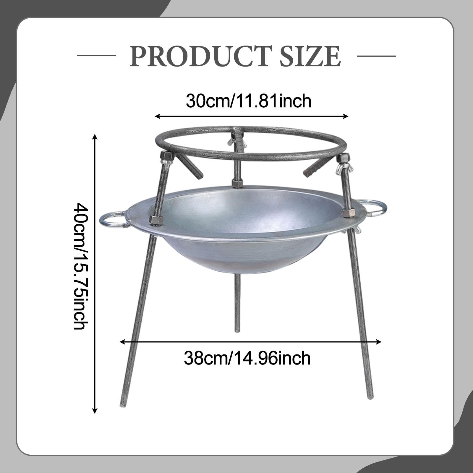 Camping Feuerstelle Dreibein Feuerschale Grill Feuerkorb Metall Outdoor Konstruktion Eisen für Gartenparty Camping Picknick Park Restaurant Familien F, Mehrfarbig, 38 cm X 30 cm X 40