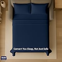 Vista 6 de Cottingon Juego de sábanas de 4 piezas para sofá cama tamaño Queen, 100% sábanas de microfibra cepillada para sofá, se ajusta fácilmente hasta un