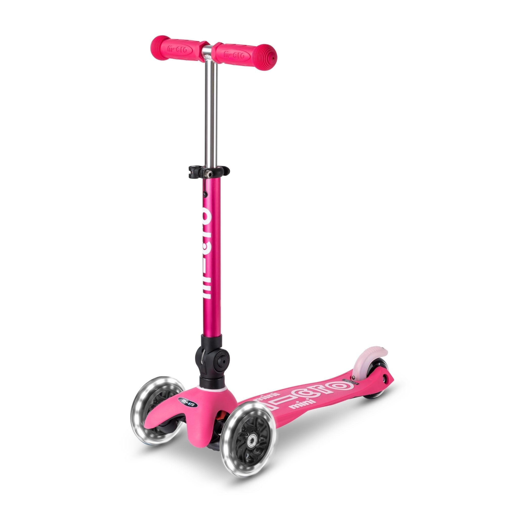 Micro, Mini Micro Deluxe Pliable LED, Trottinette Enfant 3 Roues, 2 à 5 Ans | Direction souple par transfert de poids, Guidon réglable au millimètre, Légère, Roues PU LED à induction, Swiss Design
