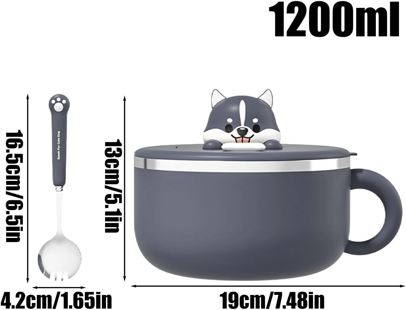 Large Noodle Bowl Spoon Kitchenware Heat Insulation image 5
