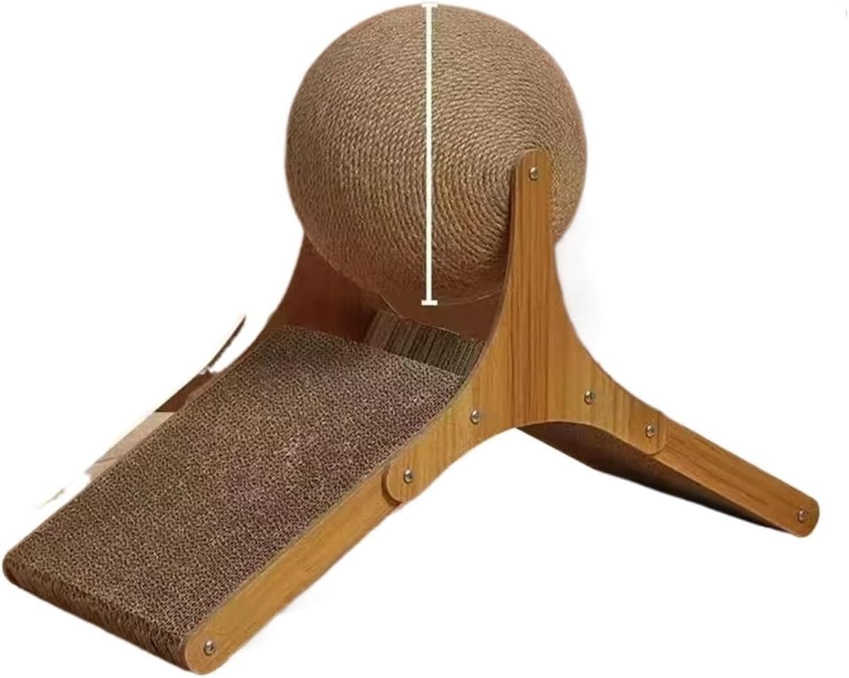 Wooden Cat Climbing Frame Accessories - Scratch Resistant Scratching Board with Rotating Sisal Rope for Cats(L-Arch)
