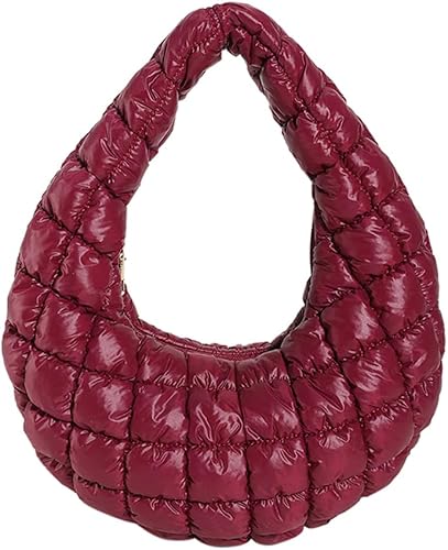 Juoxeepy Bolso Hobo acolchado para mujer, bolso de hombro acolchado, bolso de mano acolchado de moda, bolsa acolchada Y2K estética
