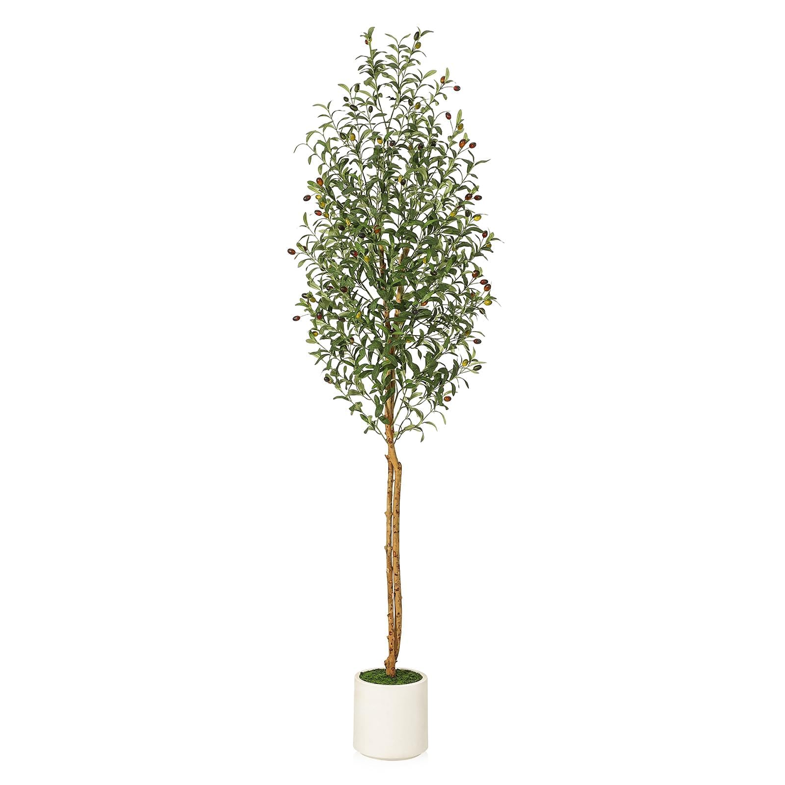 Garvee Olivier Artificiel Réalistes 180cm, Arbre Artificiel d'Extérieur avec Pot, Arbre Artificiel Résistant aux UV pour Jardin Balcon Maison