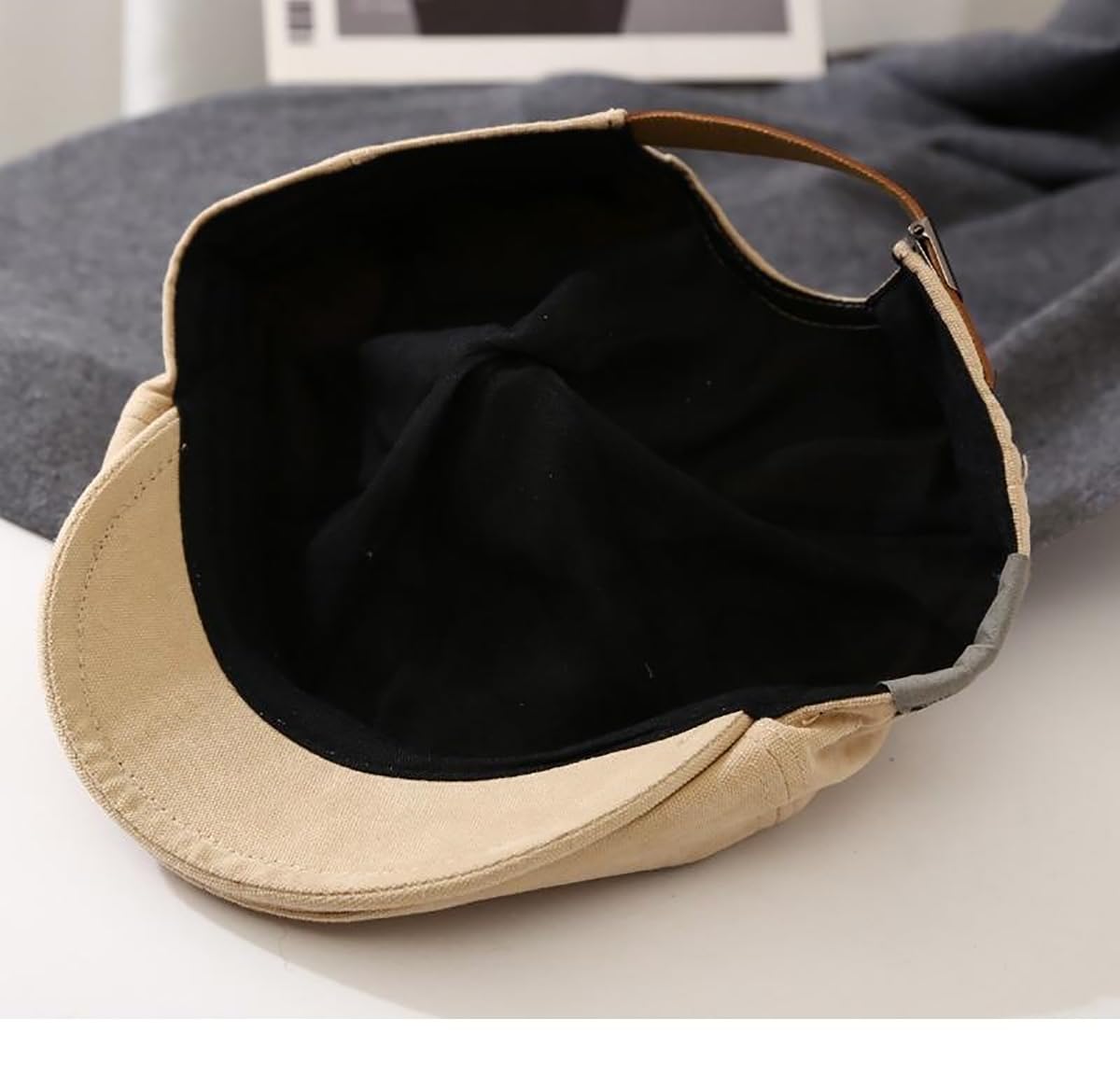 Gorra Retro Vintage de Boina de Calle, Boina Ajustable Plana, Sombrero Retro Unisex, Sombrero de Vendedor de periódicos para Uso en la Calle