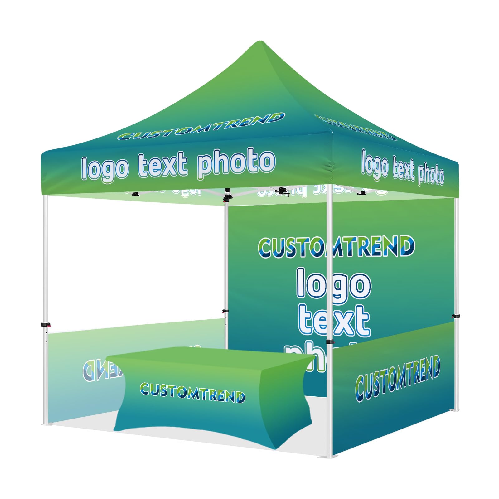 CUSTOMTREND Custom Canopy Tent 10x10 with Logo, Pop Up Vendor Tent for Trade Shows, Events and Business Advertising : Patio, Lawn & Garden