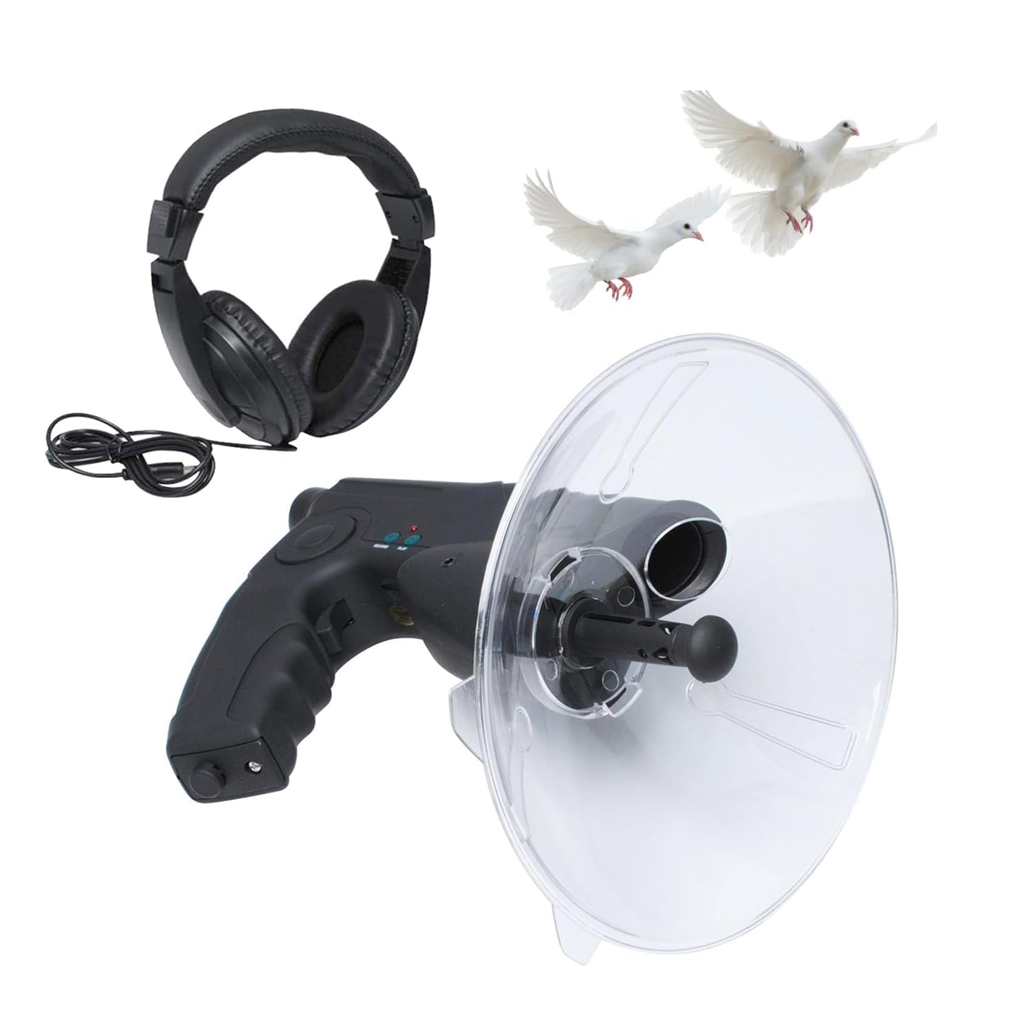 Microphone Directionnel, Appareil d'Écoute Longue Distance, Parabolique Monoculaire 8X, Distance D'Écoute des Oiseaux 8-200 m, pour l'Observation des Oiseaux Observant