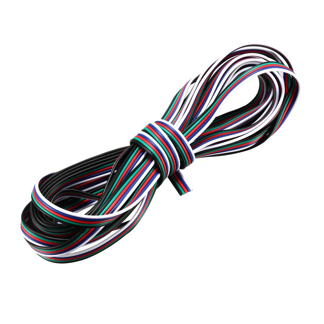sourcing map RGB Wire 22AWG 5 Pin 5 Color Extension Cable Line for LED Strip 5050 3528 Cord 16ft / 5m