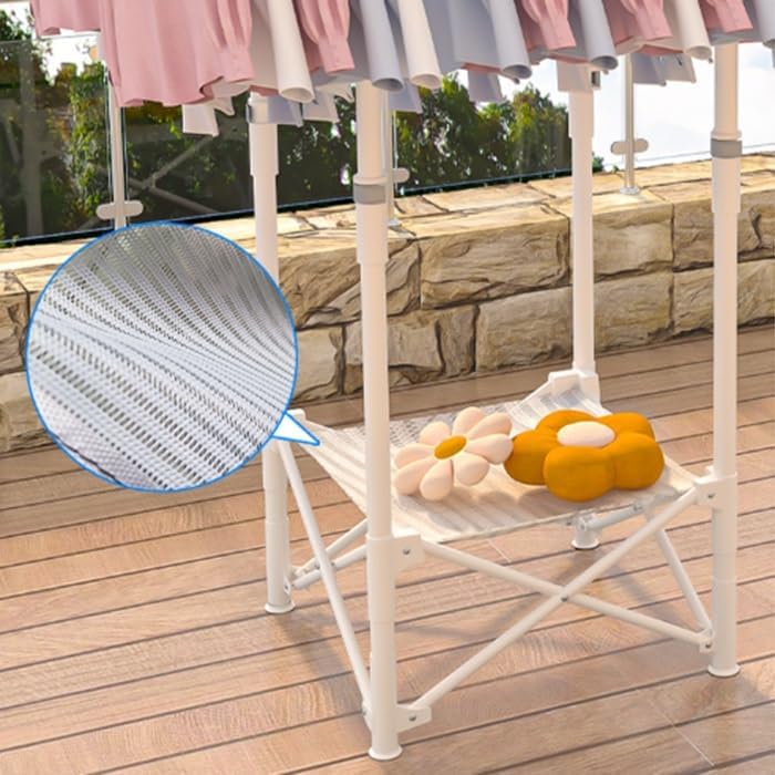 Adjustable Foldable Clothes Drying Rack - Lightweight Portable Garment Stand for Home, Balcony, Patio - Ideal for Indoor & Outdoor Clothing Drying