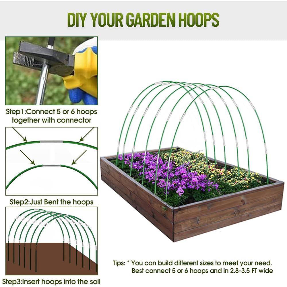 Cerchi Per Serra Da Giardino - Kit 50 Pezzi Con Connettori, Per Tunnel Orto Fai Da Te - Foto 10