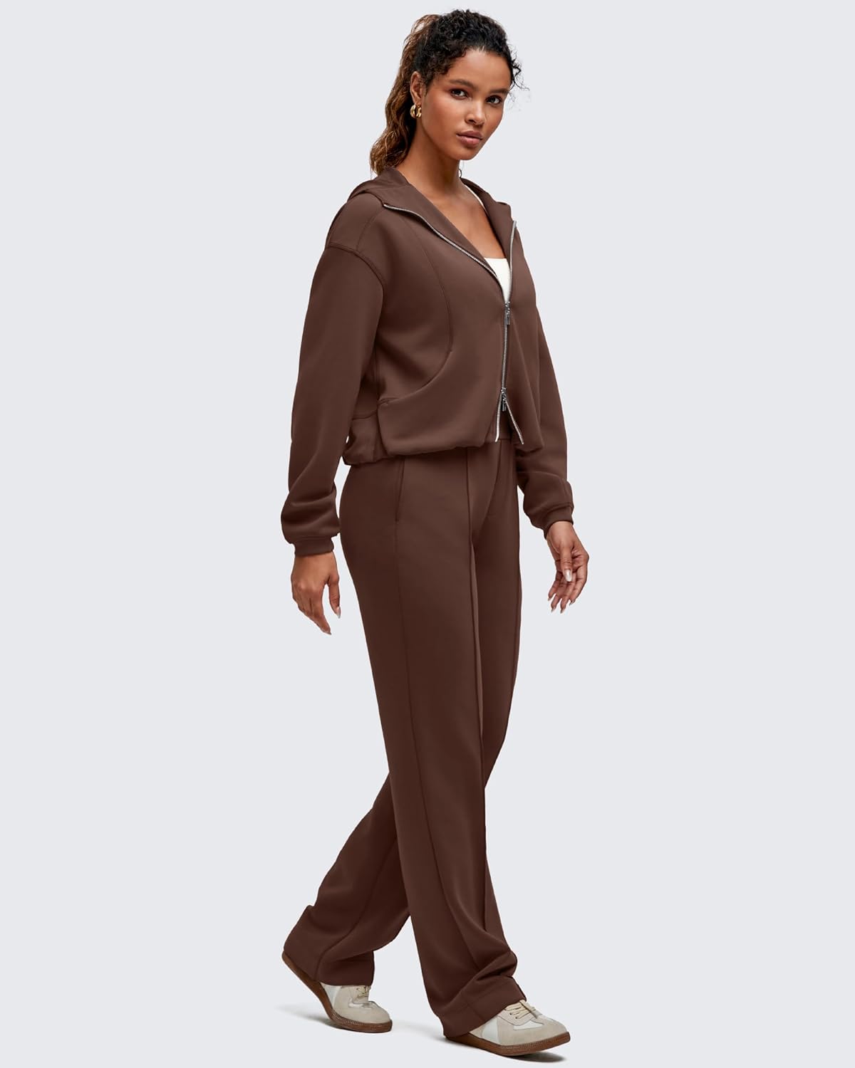 G4Free Smoofit Modal Soft Straight Leg Sweatpants for Women Elastic High Waist Casual Lounge Dress Pants with Pockets