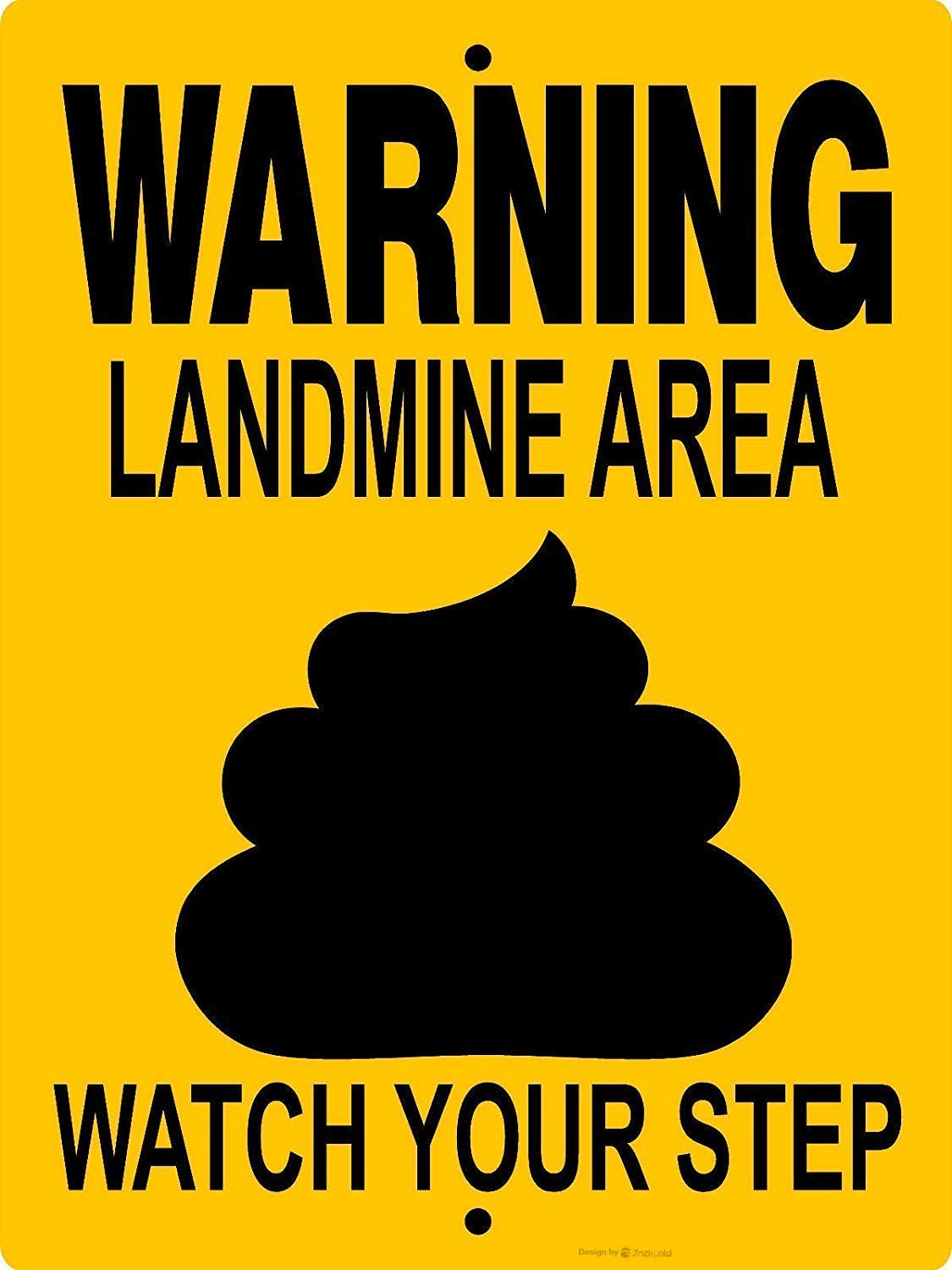 Dog Poop Warning Graphic Sign, Metal Tin Sign, For Outdoor & Indoor, 12×8 Inch