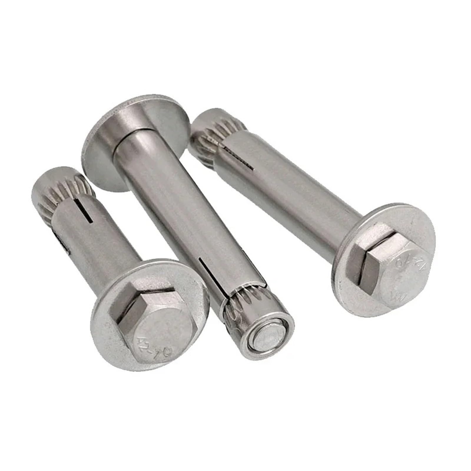 Pernos de expansión hexagonales Pernos de anclaje for hormigón acero inoxidable 304 M6-M12 con gancho expansión medio diente, 6 unidades(100mm,M8 2PCS)