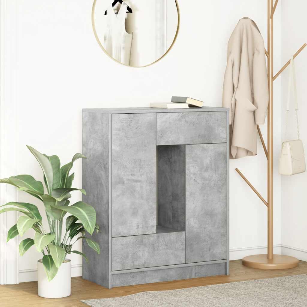 vidaXL Credenza con Cassetti e Ante Grigio Cemento 73x31x90 cm, armadietto, Armadio credenza, Armadio da corridoio, Armadio Buffet, Armadio da Cucina