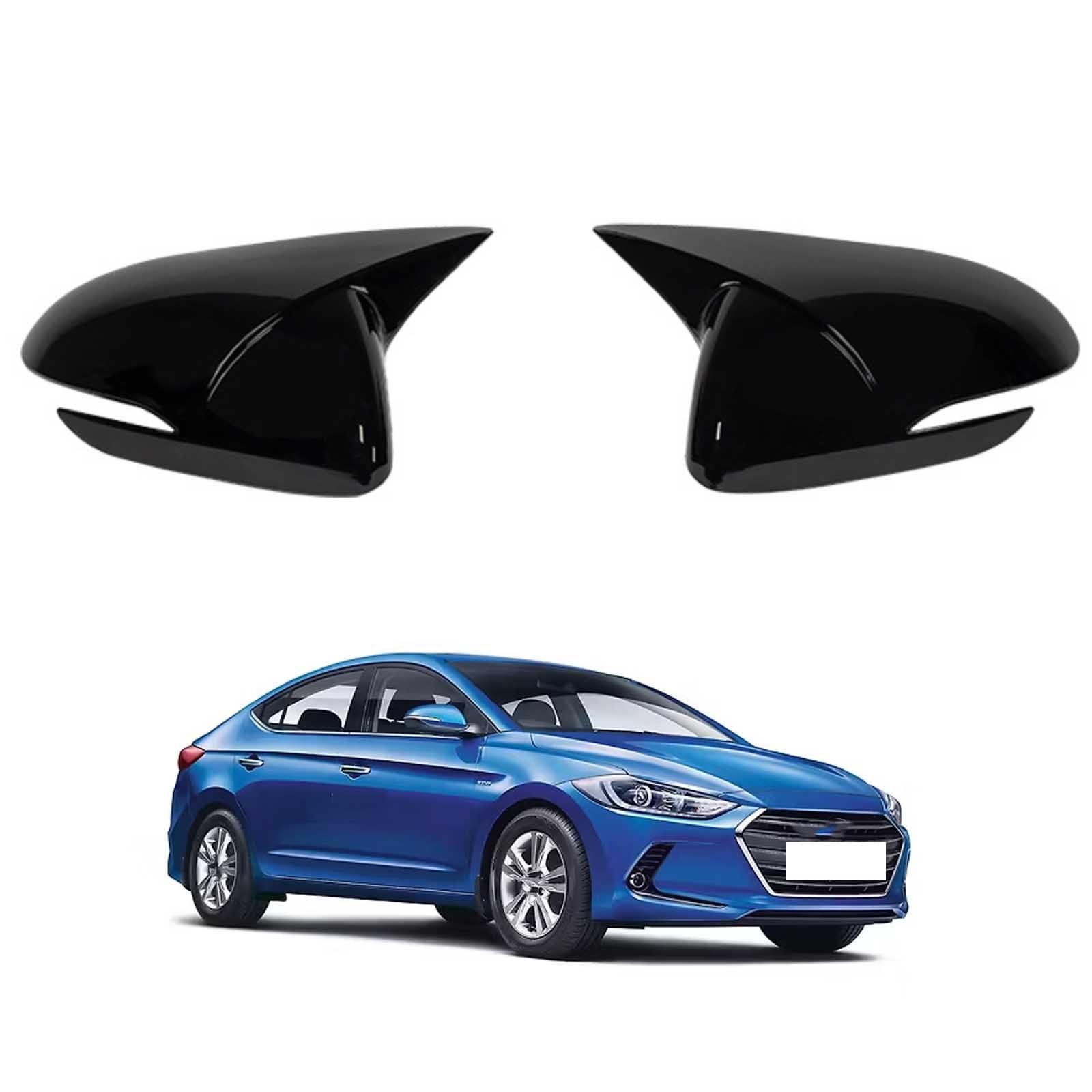 PAPEP Door Mirror Cover Caps for Hyundai Elantra 2016-2019, Left Right Side Wing Rearview Mirror Cover Lid 2 Pieces Exterior Styling Accessory,Glossy black