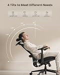 ProtoArc EC200 Ergonomic Office Chair – High-Back Mesh Computer Chair with Lumbar Support, Adjustable Seat Depth & 3D Headrest Ergo Desk Chairs for Work from Home, 8+ Hours Comfort – Black
