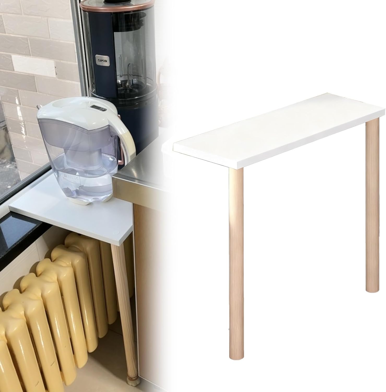 Window Ledge Extender for Cats & Plants, Wooden Display Shelf 6-16 inch Wide, Corner Rack, Cat Perch, Indoor Garden Organizer (100x35x100cm/39x14x39in)