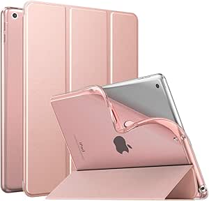 MoKo Case for iPad 9th Generation 2021/ iPad 8th Generation 2020/ iPad 7th Generation 2019, Soft Translucent TPU Frosted Back Cover Slim iPad 10.2 inch Case with Stand, Auto Wake/Sleep, Rose Gold : Amazon.co.uk: Computers & Accessories