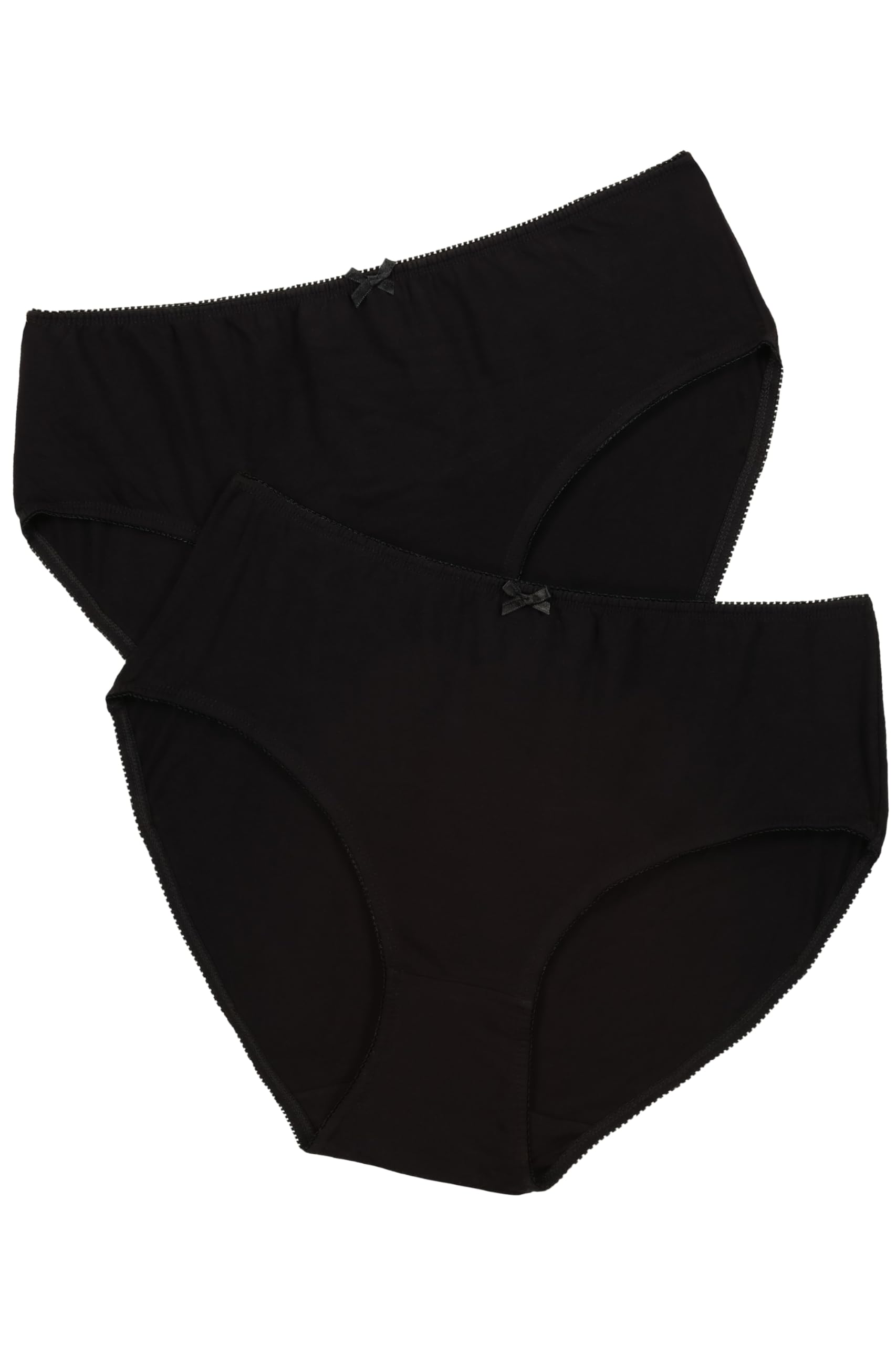 Ulla Popken Women's Slips, 2er-Pack Briefs, Schwarz,