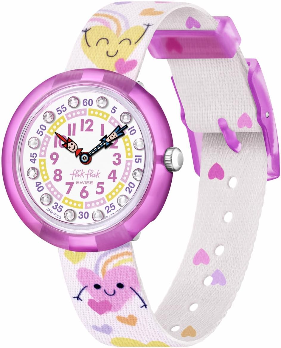 Flik Flak Girl Kids Watch Biosourced Quartz Waterproof Bouncing Hearts